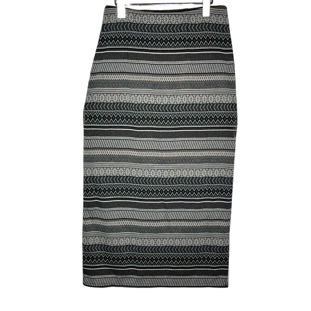 J. Jill Maxi Pencil Skirt Brown Beige Aztec Striped Women’s Small